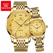 6630 olevs luxury watch Automatic Mechanical Couple Stainless Steel 3ATM Waterproof Wrist Watch Couple watches